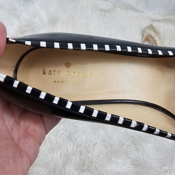 Kate Spade New York Patent Leather Pointed Toe Pina Pumps Black Women's Size 10B - Picture 8 of 8